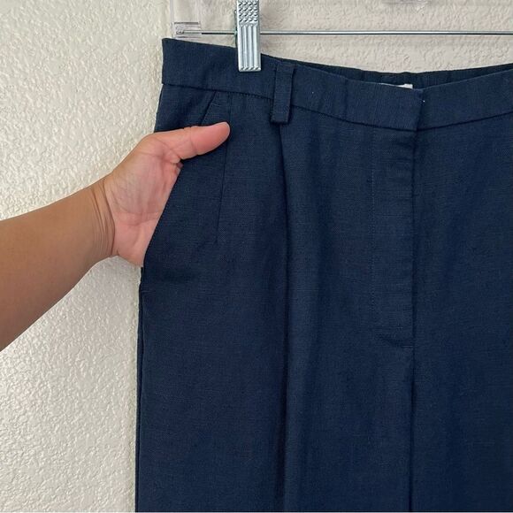 NWT Liz Claiborne Linen Blend Kylie Navy Blue Wrinkle Free Pants - Picture 4 of 13